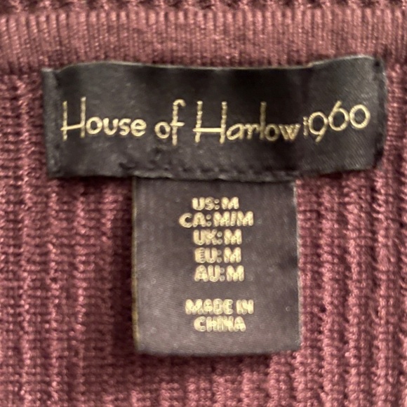 House of Harlow 1960 Ribbed chocolate brown Crop knit tank top sleeveless size M - Picture 4 of 9